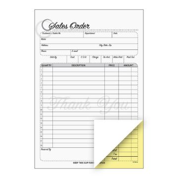Cosco® Sales Order Form Book with Slip, Artistic, 5 1/2" x 8 1/2", 2-Part Carbonless, 50 sets (074012)