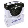 ACCUSTAMP Message Stamp with Shutter, 1-Color, Thank You, 1-5/8" x 1/2" Impression, Pre-Ink, Blue Ink (035630)