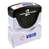 AccuStamp 2 Message Stamp with Shutter, 2-Color, VOID, 1-5/8" x 1/2" Impression, Pre-Ink, Blue and Red Ink (035539)