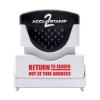 AccuStamp 2 Message Stamp with Shutter, 1-Color, Return to Sender NOT at This Address, 1-5/8" x 1/2" Impression, Pre-Ink, Red Ink (035632)