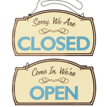 Cosco Two-Sided Open/Closed Boutique Sign Hanging Hardware Included 12 x 7 inches (098380)