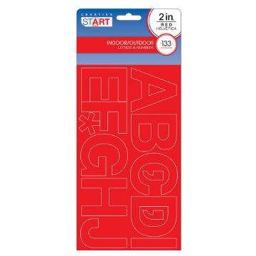 Creative Start Cosco Letters and Numbers 2" Helvetica Font 133 Characters, Red (098140)