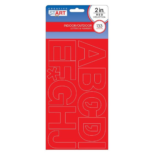 Creative Start Cosco Letters and Numbers 2" Helvetica Font 133 Characters, Red (098140)