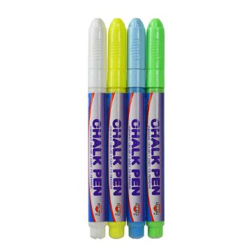 Cosco Chalk Marker, White, Green, Blue, Yellow (098390)