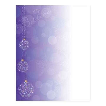 Great Papers! Believe Ornaments Letterhead, 80 count, 11" x 8.5" (2014040)