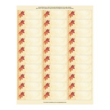 Great Papers! Fall Leaves 30-Up Address Label, 4 sheets/120 labels, 1" x 2.625" (2017004)
