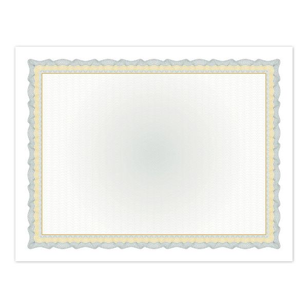 Great Papers! Twisty Graph Green with Gold Foil Border Certificate, 8.5"x 11", 15 Count (2013306)