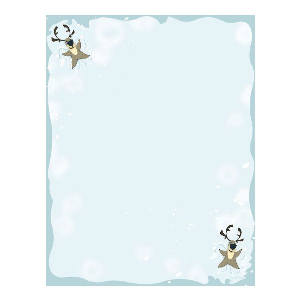 Great Papers! Reindeer Snow Angel Holiday Letterhead, 8.5" x 11", 80 sheets (2018022)