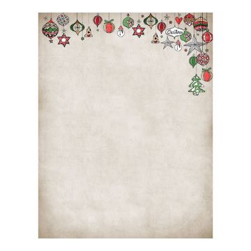 Great Papers! Vintage Ornaments Holiday Letterhead, 8.5" x 11", 80 sheets (2018023)