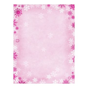 Great Papers! Pink Foil Snowflake Holiday Letterhead, 8.5" x 11", 80 sheets (2018006)