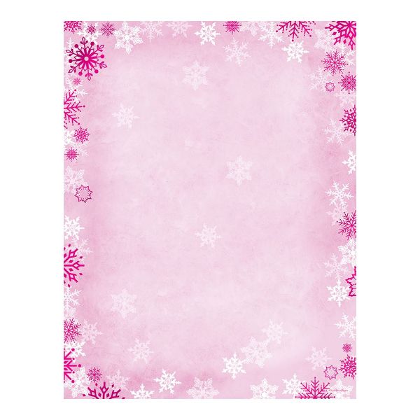 Great Papers! Pink Foil Snowflake Holiday Letterhead, 8.5" x 11", 80 sheets (2018006)