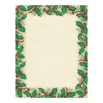 Great Papers! Dancing Holly Holiday Letterhead, 8.5" x 11", 80 count (2011356)
