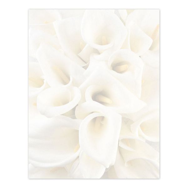 Great Papers! White Calla Lilies Letterhead, 80 Count, 8.5"x11" (2014286)