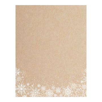 Great Papers! White Snowflakes Letterhead, 8.5" x 11", 80 Count (2019116), Brown, white, 80 Sheets