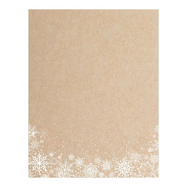 Great Papers! White Snowflakes Letterhead, 8.5" x 11", 80 Count (2019116), Brown, white, 80 Sheets