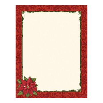Great Papers! Poinsettia Damask Letterhead, 80 count, 11" x 8.5" (2011870)