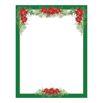 Great Papers! Holiday Stationery Letterhead, Poinsettia Valance, 8.5" x 11", 80 count  (2013243)