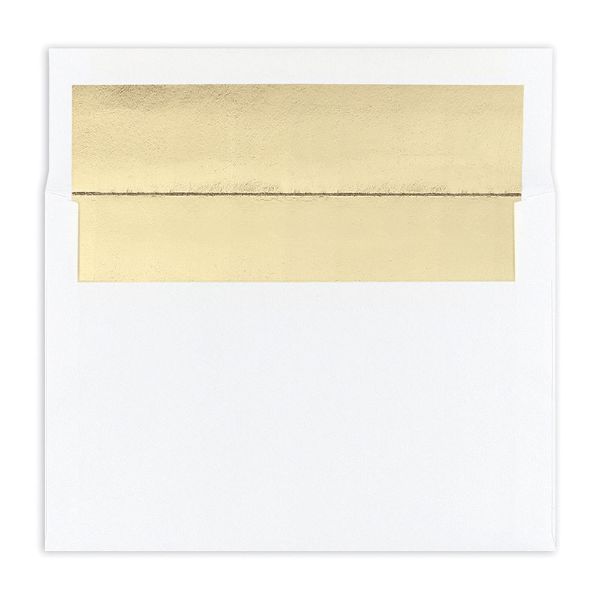Great Papers! 7.25" x 5.25" A7 Gold Foil-Lined White Envelope, 25 count (9021066)