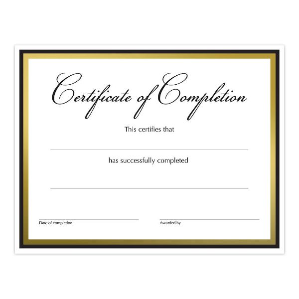 Great Papers! Black and Gold Foil Completion Award Certificate, 8.5" x 11", 15 count, Inkjet and Laser Printer Compatible (2020150)