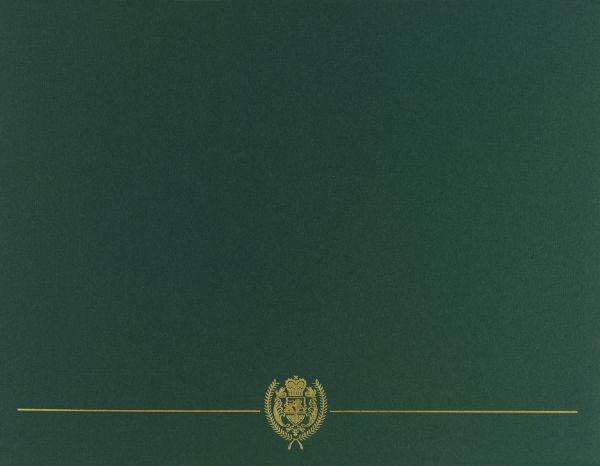 Great Papers! Classic Crest Hunter Green with Gold Foil Certificate Cover, 12" x 9.375", 5 Count (903118)
