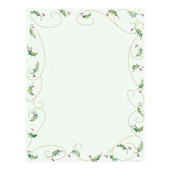 Great Papers! Holly Bunch Holiday Letterhead Stationery, 8.5" x 11", Printer Compatible, 80 Sheets (