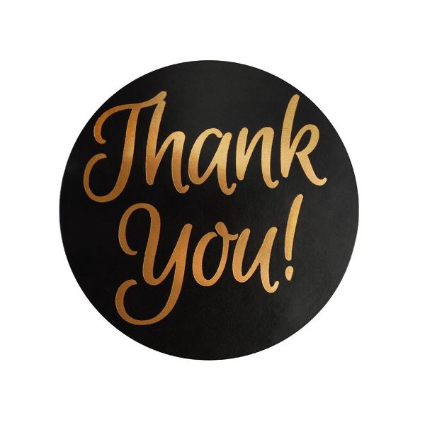 Great Papers! Thank You Black with Copper Foil Sticker, 1", 250 count (2019038)