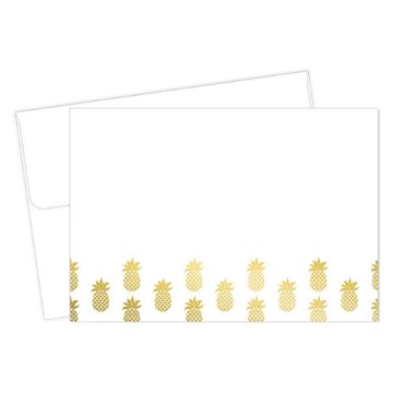 Great Papers! Golden Pineapples Thank You Card, Gold Foil, 4.875" x 3.375", 50 count (2019079)