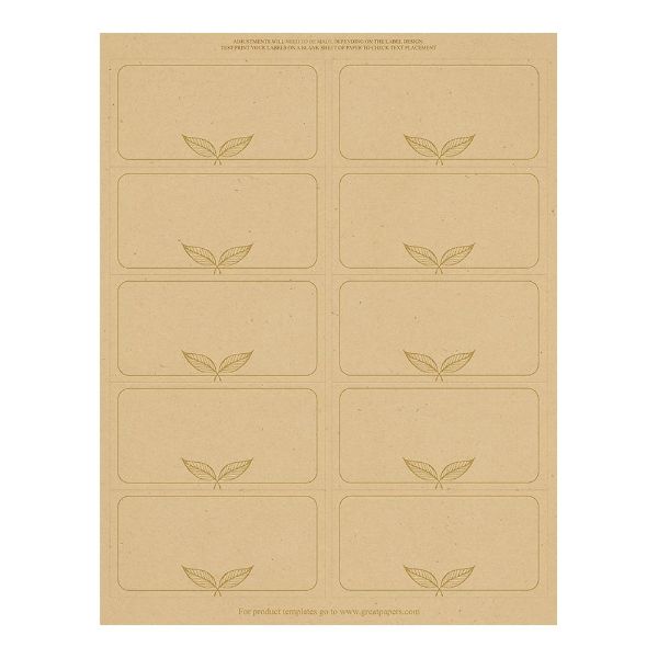 Great Papers! Kraft with Gold Gift Tag - Shipping Label, 8.5" x 11" Sheet/2" x 4" Label, 5 Sheets/50 Labels (2019113)