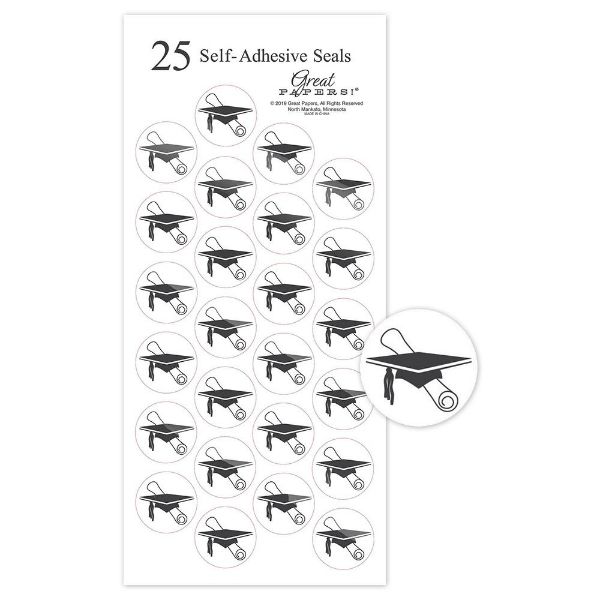 Masterpiece Black Grad Seal - Black - 25 Seals