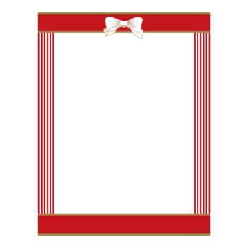 Great Papers! Red Ribbon Holiday Stationery Letterhead, 8.5" x 11", 50 count (2021113), Multicolor