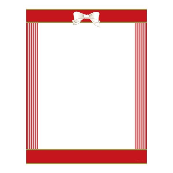 Great Papers! Red Ribbon Holiday Stationery Letterhead, 8.5" x 11", 50 count (2021113), Multicolor