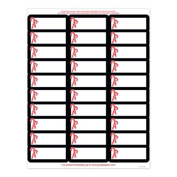Great Papers! Candy Cane with Red Foil  30-Up Holiday Address Labels, 8.5" x 11" sheet/1" x 2.625" labels, 4 sheets/120 labels (2021101)
