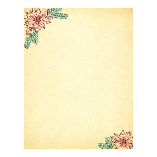 Great Papers! Poinsettia Design Foil Letterhead, 8.5" x 11", 40 Count (2019101)