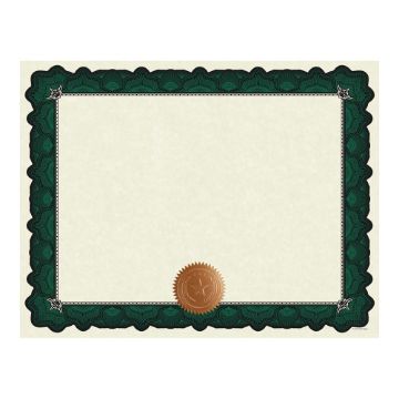 Great Papers! Cambridge Green Border Certificates with Embossed Copper Foil Seal, 8.5" x 11", 10 count (2020006)