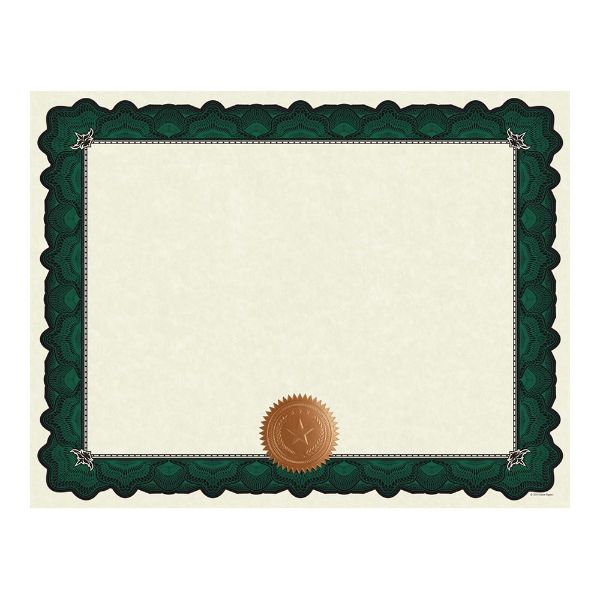 Great Papers! Cambridge Green Border Certificates with Embossed Copper Foil Seal, 8.5" x 11", 10 count (2020006)