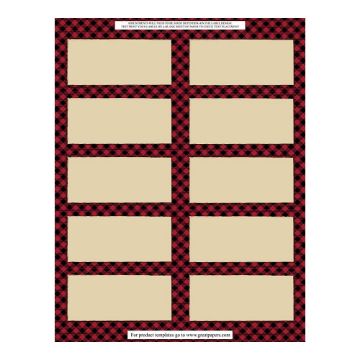 Great Papers! Buffalo Plaid Reindeer Gift Tag - Shipping Label, 8.5" x 11" Sheet/2" x 4" Label, 5 Sheets/50 Labels (2019112)