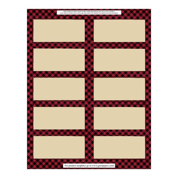 Great Papers! Buffalo Plaid Reindeer Gift Tag - Shipping Label, 8.5" x 11" Sheet/2" x 4" Label, 5 Sheets/50 Labels (2019112)