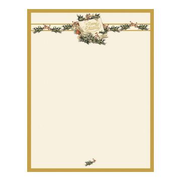 Great Papers! Vintage Christmas Holly Letterhead, 80 count, 11" x 8.5" (2011872)