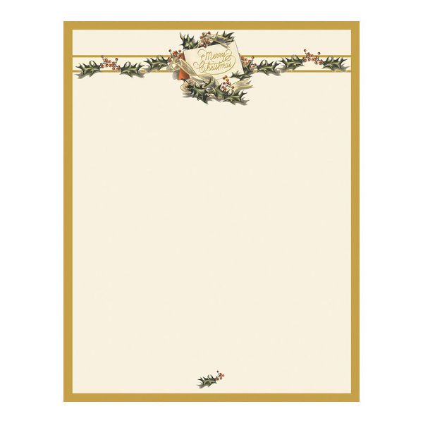 Great Papers! Vintage Christmas Holly Letterhead, 80 count, 11" x 8.5" (2011872)