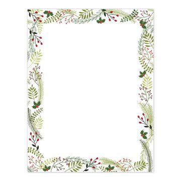 Great Papers! Merry Twigs & Holly Letterhead, 8.5" x 11", 80 Count (2019108)