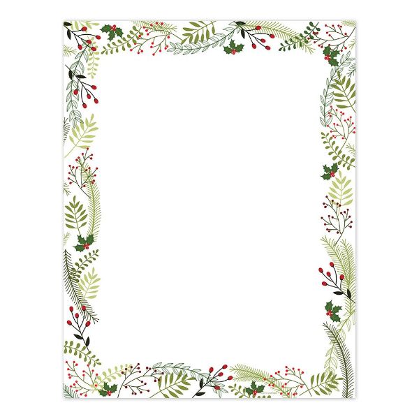 Great Papers! Merry Twigs & Holly Letterhead, 8.5" x 11", 80 Count (2019108)