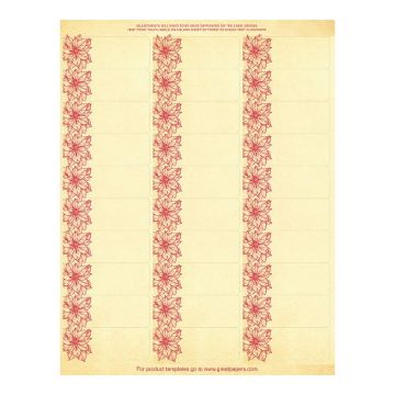 Great Papers! Poinsettia Foil 30-Up Address Labels, 8.5" x 11" Sheet/1" x 2.625" Label, 4 Sheets/120 Labels (2019102)