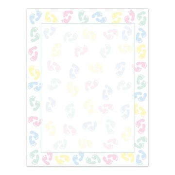 Great Papers! Baby Feet Letterhead, for Keepsake, Baby Shower Invitations, and Personal Messages, Printer Friendly 8.5” x 11”, 80 Count (2014127)