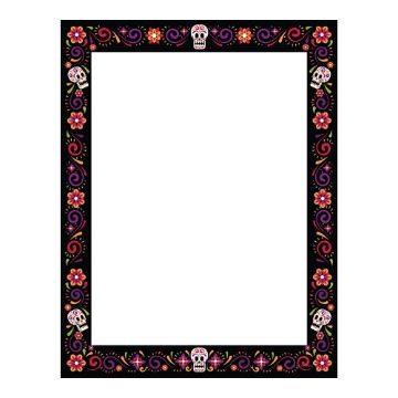 Great Papers! Skulls and Flowers Letterhead, for Invitations, Announcements and Personal Messages, Printer Friendly 8.5" x 11", 50 Pack (2023038)