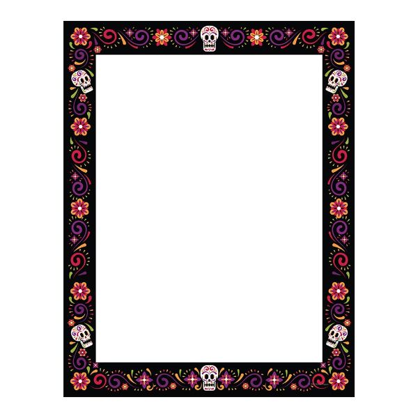 Great Papers! Skulls and Flowers Letterhead, for Invitations, Announcements and Personal Messages, Printer Friendly 8.5" x 11", 50 Pack (2023038)