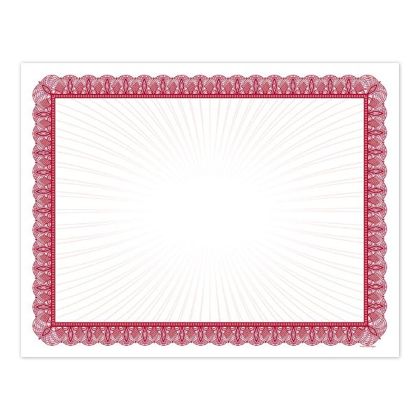 Great Papers! Red Value Certificate with Blue Border, for Awards, Achievements, and Recognition, 8.5”x11” Printer Friendly, 100 Sheet Count (961034)