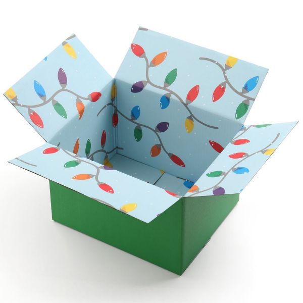 Great Papers! GiftIn Corrugated Shipping Box, Holiday Lights, for Gifts, Birthdays, Holidays, and Care Packages, 2 Pack (2023059)