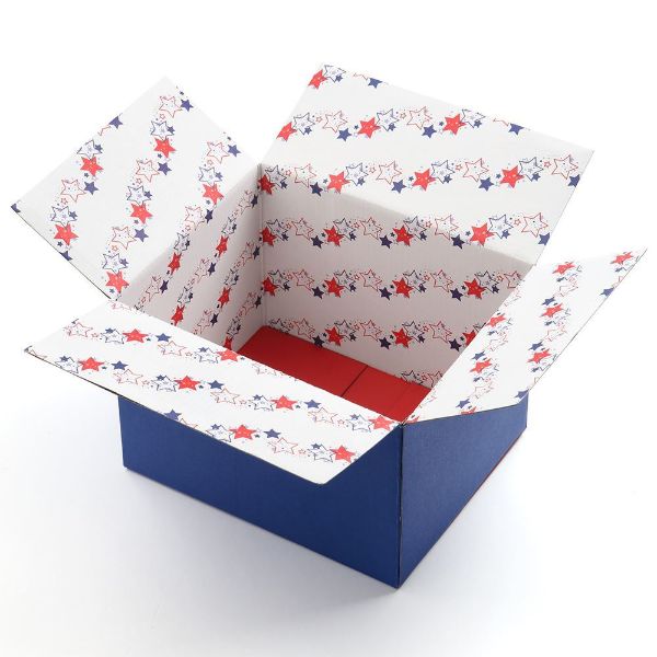 Great Papers! GiftIn Corrugated Shipping Box, Patriotic, for Gifts, Birthdays, Holidays, and Care Packages, 2 Pack (2023058)