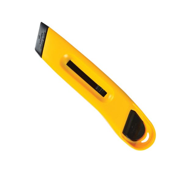 COSCO Retractable Plastic Utility Knife with Snap Closure, Yellow, Replaceable Blade (091467)
