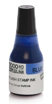 2000 Plus HD Flash Stamp Ink Refill, Blue, 0.9 oz Premium Refill Ink (033959)
